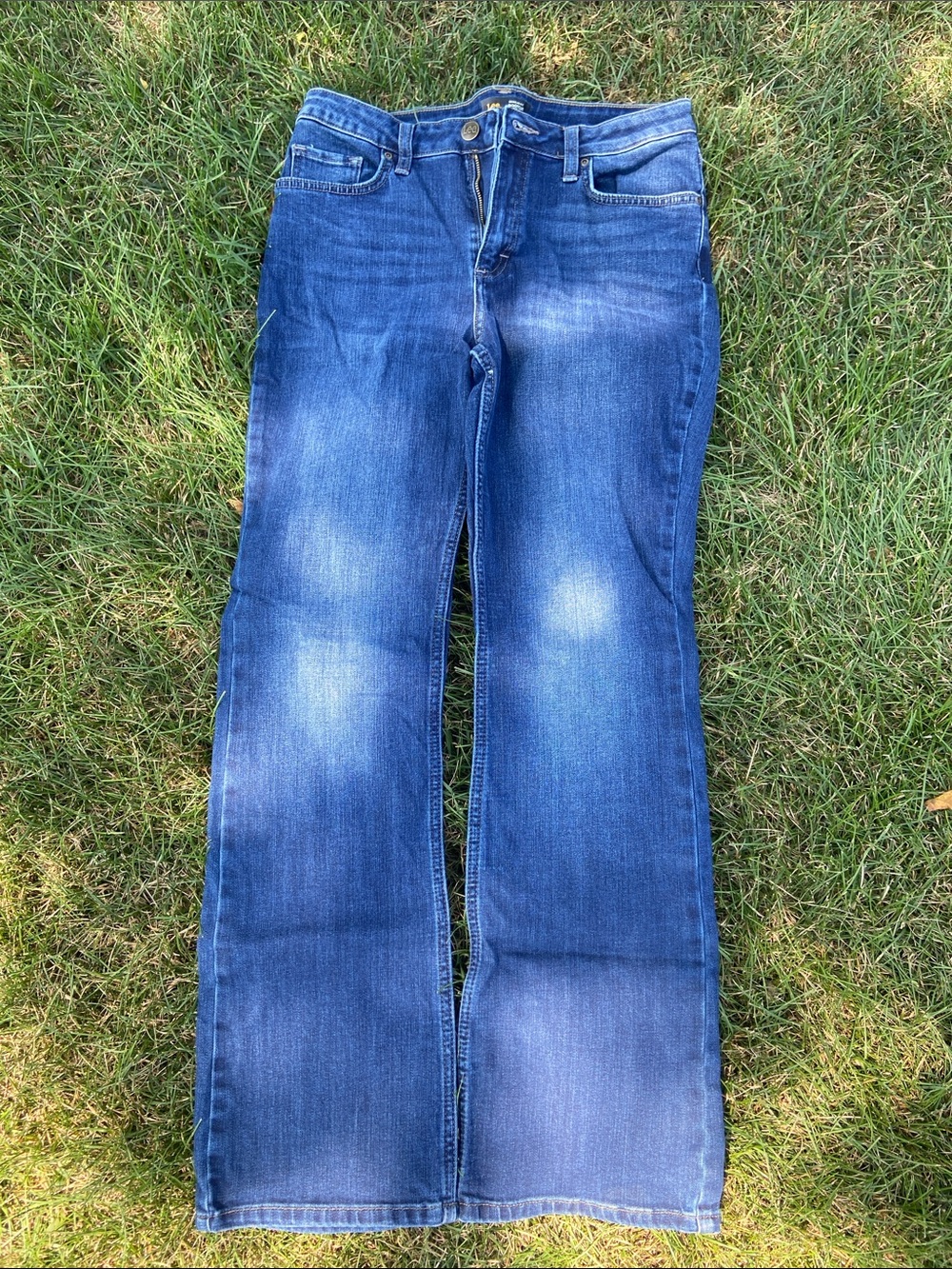 Lee Women's Blue Bootcut Jeans - Mid Rise